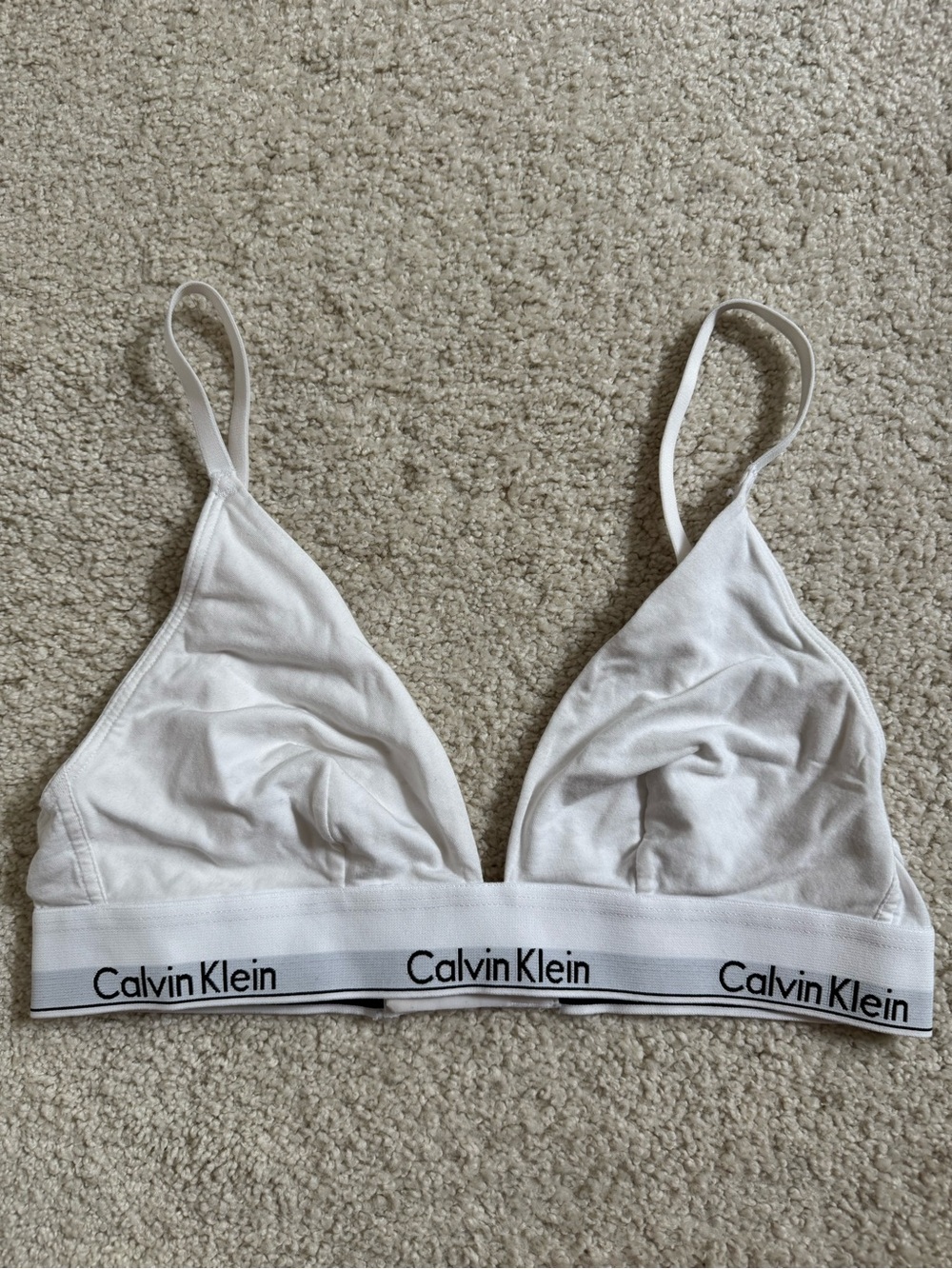 Calvin Klein White Logo Cotton Wireless Bralette